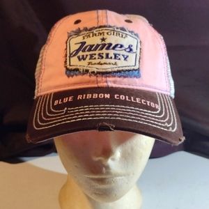 Awesome Farm Girl James Wesley blue ribbon collection trucker hat NWT!!!